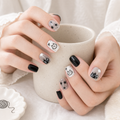 Black Cat & Stars — Ink & Milk Kitty Sketches | Handmade Press-On Nails image 2