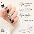 Black Cat & Stars — Ink & Milk Kitty Sketches | Handmade Press-On Nails image 6