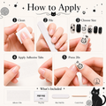 Black Cat & Stars — Ink & Milk Kitty Sketches | Handmade Press-On Nails image 7