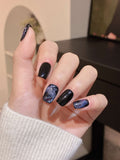 Black Marble — Polished Stone Veining | Handmade Press-On Nails image 2