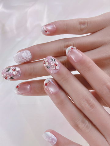 Blooms in the Woods — Wildflowers from a Forest Clearing | Handmade Press-On Nails image 1
