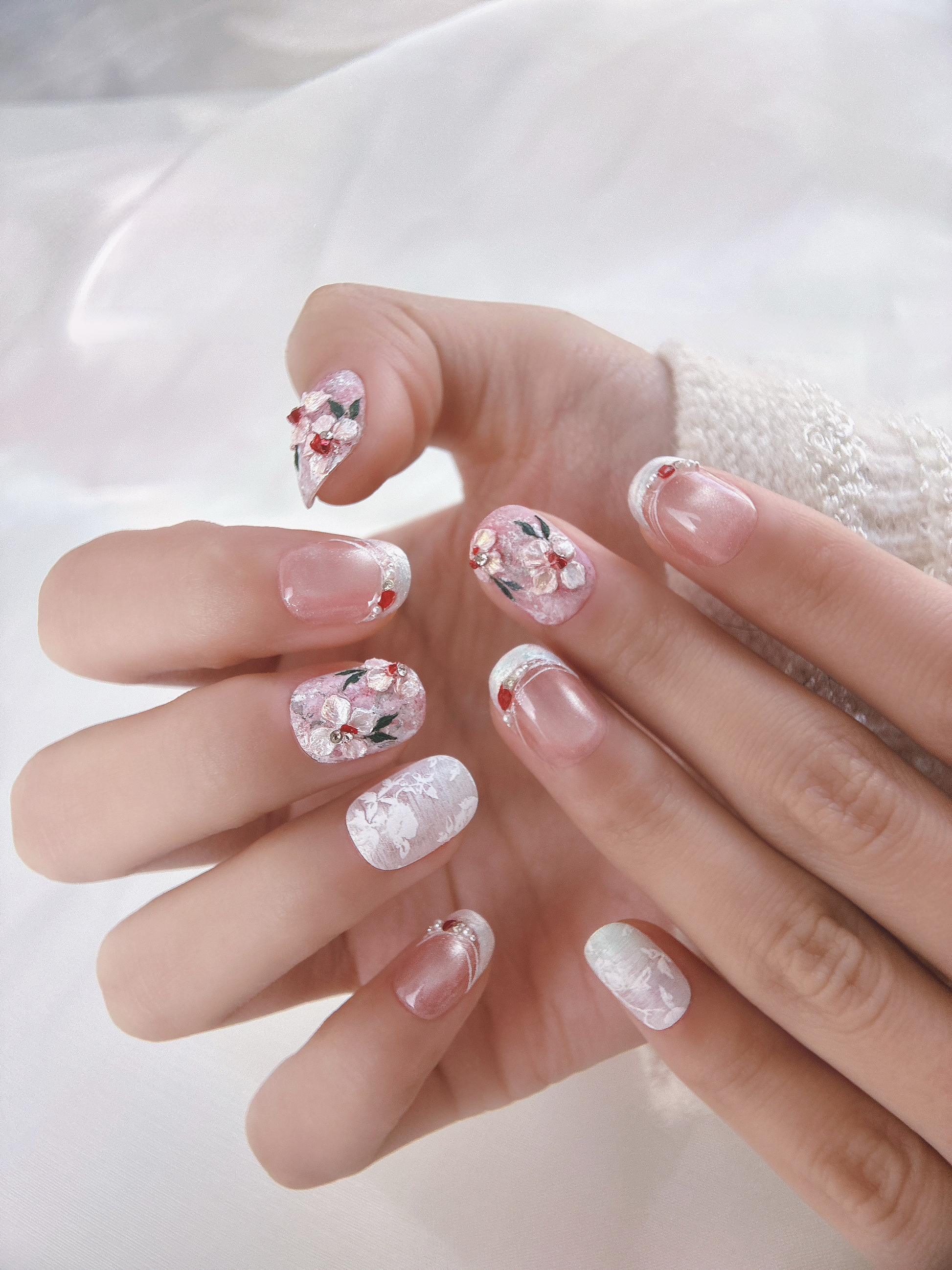 Blooms in the Woods — Wildflowers from a Forest Clearing | Handmade Press-On Nails image 2
