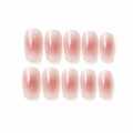 Blushing Watercolor — Soft Pink Wash, Cuticle to Tip | Handmade Press-On Nails image 1