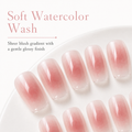 Blushing Watercolor — Soft Pink Wash, Cuticle to Tip | Handmade Press-On Nails image 5