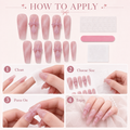 Chrome Heart Cross — Rosy Ombré with Cross Art | Handmade Press-On Nails image 7