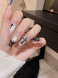 Dark Cross — Gothic Cross on Glass | Handmade Press-On Nails image 3