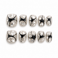 Diamond Dust Noir — Crushed Sparkle with Black Curves | Handmade Press-On Nails image 1