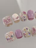 Dried-Flower Butterfly — Lilac Keepsake Blooms | Handmade Press-On Nails image 2