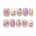 Dried-Flower Butterfly — Lilac Keepsake Blooms | Handmade Press-On Nails image 1