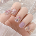 Dried-Flower Butterfly — Lilac Keepsake Blooms | Handmade Press-On Nails image 3