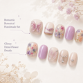 Dried-Flower Butterfly — Lilac Keepsake Blooms | Handmade Press-On Nails image 5