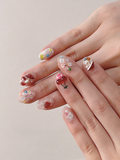 Enchanted Forest — Jewel Blooms & Tiny Charms | Handmade Press-On Nails image 3