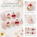 Enchanted Forest — Jewel Blooms & Tiny Charms | Handmade Press-On Nails image 6