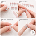 Everyday Carved Bloom — Milky French with Carved Florals | Handmade Press-On Nails image 2