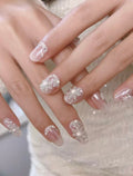 Flower Fairy Luxe — Crystal-Dusted 3D Blossoms | Handmade Press-On Nails image 4