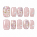 Gardenia — White Petal on Milky Blush | Handmade Press-On Nails image 1