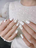 Gardenia White — Pure White with Pearl Glow | Handmade Press-On Nails image 2