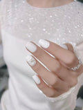Gardenia White — Pure White with Pearl Glow | Handmade Press-On Nails image 3