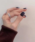 Hot Coffee — Espresso Gloss with Silver | Handmade Press-On Nails image 2