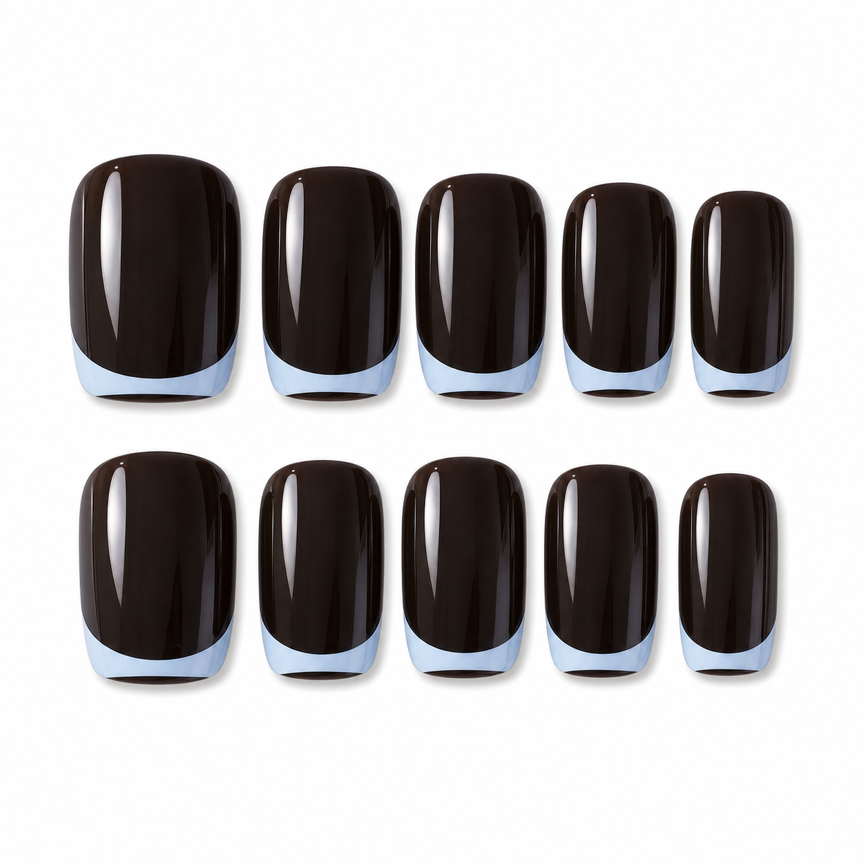 Hot Coffee — Espresso Gloss with Silver | Handmade Press-On Nails image 1