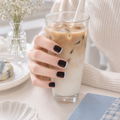 Hot Coffee — Espresso Gloss with Silver | Handmade Press-On Nails image 2