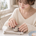 Hot Coffee — Espresso Gloss with Silver | Handmade Press-On Nails image 3