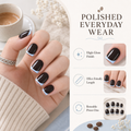 Hot Coffee — Espresso Gloss with Silver | Handmade Press-On Nails image 6