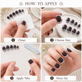 Hot Coffee — Espresso Gloss with Silver | Handmade Press-On Nails image 7