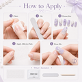 Lavender Bow & Pearl — Matte Chiffon Drapes with Pearls | Handmade Press-On Nails image 7