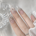 Liquid Butterfly — Chrome Wings in Glass | Handmade Press-On Nails image 3