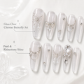 Liquid Butterfly — Chrome Wings in Glass | Handmade Press-On Nails image 6