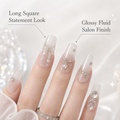Liquid Butterfly — Chrome Wings in Glass | Handmade Press-On Nails image 7