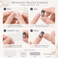 Night Isle Garden — Blush Blossoms on Ink Navy | Handmade Press-On Nails image 7
