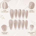 Nude Cat-Eye Pink Bloom — Dimensional Flowers on Velvet Shimmer | Handmade Press-On Nails image 5