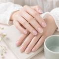 Pastel Rainbow French — Soft Blush with Rainbow Tips | Handmade Press-On Nails image 2
