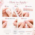 Pastel Rainbow French — Soft Blush with Rainbow Tips | Handmade Press-On Nails image 6
