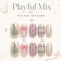 Pear, Bows & Plaid — A Toy-Box of Charms | Handmade Press-On Nails image 6
