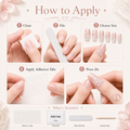 Pink Lace Bloom — White Lace over Nude Ombré | Handmade Press-On Nails image 7