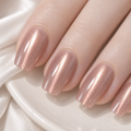Rose Gold Cat-Eye — Silk-Light Metallic Shimmer | Handmade Press-On Nails image 4