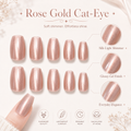 Rose Gold Cat-Eye — Silk-Light Metallic Shimmer | Handmade Press-On Nails image 5