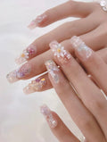 Spring Daisies — Sherbet Daisies on Sheer Base | Handmade Press-On Nails image 1