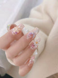 Spring Daisies — Sherbet Daisies on Sheer Base | Handmade Press-On Nails image 2