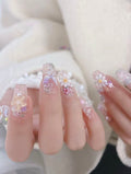 Spring Daisies — Sherbet Daisies on Sheer Base | Handmade Press-On Nails image 4