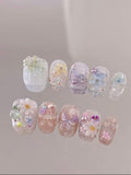 Spring Daisies — Sherbet Daisies on Sheer Base | Handmade Press-On Nails image 5