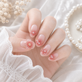 Sun-Kissed Bow — Rose Ombré with Sculpted Bows | Handmade Press-On Nails image 2