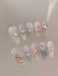 Swarovski Mist — Icy Blue Crystal Ombré | Handmade Press-On Nails image 2