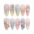 Swarovski Mist — Icy Blue Crystal Ombré | Handmade Press-On Nails image 1