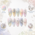 Swarovski Mist — Icy Blue Crystal Ombré | Handmade Press-On Nails image 5
