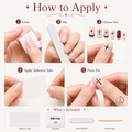 Wine Cross & Star — Crimson Symbols on Milk | Handmade Press-On Nails image 7