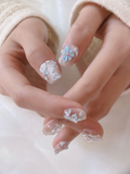 Woodland Garden — Bluebells & Wild Daisies | Handmade Press-On Nails image 5